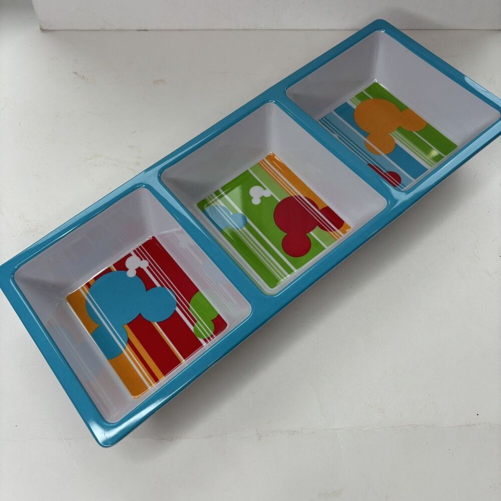 Disney Mickey Mouse Snack Serving Tray Divided Sections Multicolor Rectangle - Picture 3 of 16